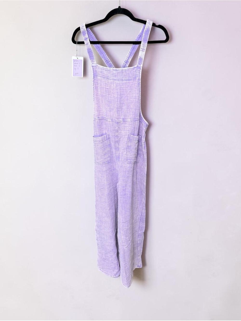 Zenana Outfitters Lilac Textured Overalls Jumpsuit